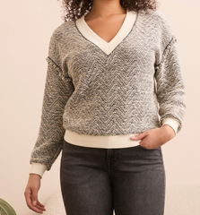 Tribal Jeans V-Neck Knit Top 59850-5081-0026