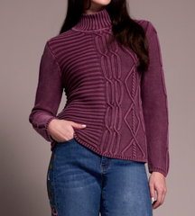 Tribal Jeans Mock Neck Knit Sweater 59450-4632-2034