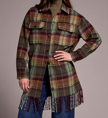 Tribal Jeans Jacket with Fringe Women's 59810-4466-2034