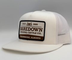 Baredown Stockyard White Flat Brim Cap