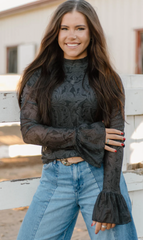Sterling Kreek In Black Mesh Top Women's