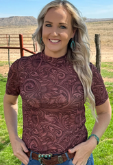 Sterling Kreek Country Roads Short Sleeve Mesh Womens