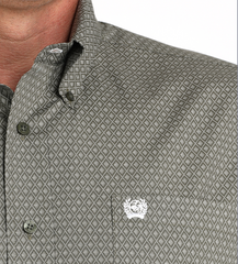 Cinch Men's Classic fit L/S Print button shirt MTW1105981 OLV
