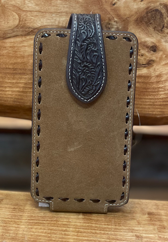 M&F Suede/Tooled Cell Phone Holder