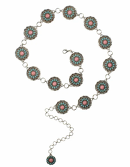 Nocona Pink & Teal Concho Belt Women's N320005933