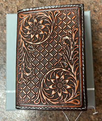 Nocona Tooled Leather Tri-Fold Wallet N50004B002