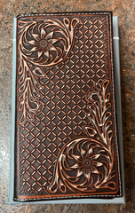 Nocona Bi-Fold Tooled Leather Roeo wallet/Checkbook Cover N500047902
