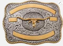 Crumrine Longhorn Head Square Silver/Gold Buckle 3807213