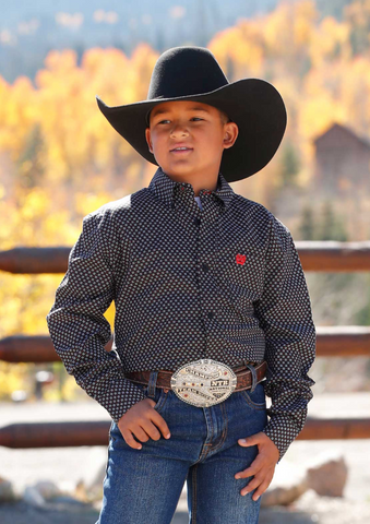 Cinch Button Up L/S Shirt Boy's MTW7060396