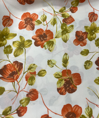 Brown Creek White Fall Floral 44" Silk Rag
