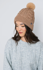 Orb Life Marshmallow Cabled Lined Beanie