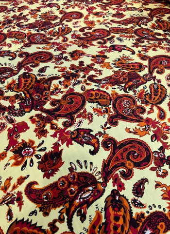 Brown Creek Rust and Butter Yellow Paisley Silk Wild Rag 44"
