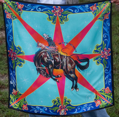 Fringe Scarves On Top Of The World 100% Silk Wild Rag