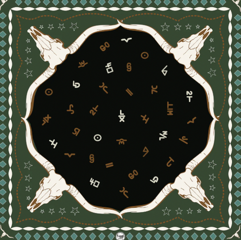 Fringe Scarves Hooked in Black 100% Silk Wild Rag