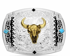 Montana Silversmiths Buckle Southwest Scroll Buffalo Skull 56100-1015