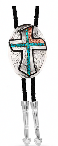 Montana Silversmiths Bolo Tie Inner Light TQ Cross BT4779