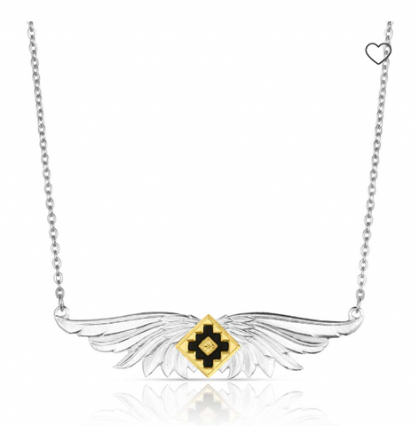 Montana Silversmiths Necklace Winged Feather Aztec AMNC6177