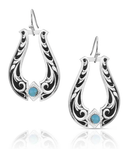 Montana Silversmiths Earrings Engraved Stirrup ER6166