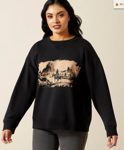 Ariat Women's Outlaw Oversized Sweatshirt Black 10065871