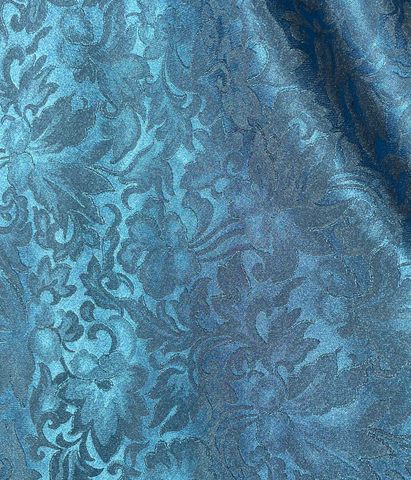 Brown Creek Midnight Blue Jacquard Silk Wild Rag 44"