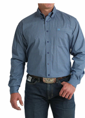 Cinch Men's Blue Diamond Print Long Sleeve Button Shirt MTW1106011 ROY
