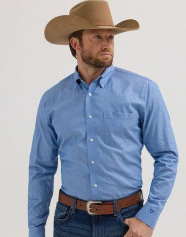 Wrangler Men's Cody Johnson L/S button print shirt blue print 112359680