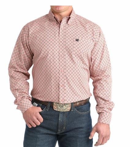 Cinch Button Up L/S Shirt Men's MTW1106014 PNK