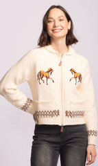 Pink Martini Zip Up Sweater Women's SW-2578