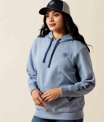Ariat Logo 2.0 Hoodie Womens 10065828 Indigo Heather