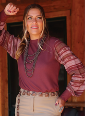 Cruel Denim Mock Neck L/S Shirt Women's CTK7427004