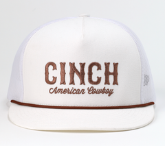 Cinch Ball Cap Wht W/ Brown Stitching MCC0600611