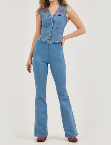 Wrangler Lainey Wilson Denim Embroidered Vest 112375559
