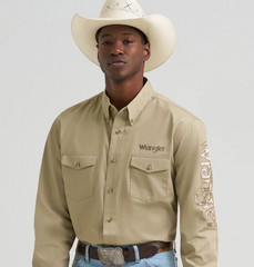 Wrangler Button Up Logo L/S Shirt Men's