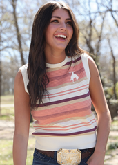 Cruel Denim Striped Sweater Vest Women's