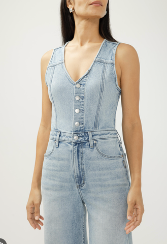 Silver Wide Leg Vest Jumpsuit Women's