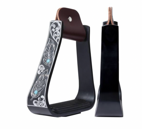 Professional's Choice Turquoise Feather Stirrup