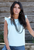 Cruel Denim Ruffle Cap Sleeve Tank Women's