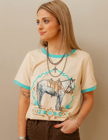 Sterling Kreek Turquoise Trail Ringer Tee Women's