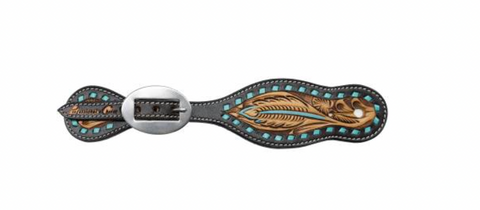 Professional's Choice Turquoise Feather Spur Strap Women's  3P9048
