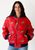 Turquoise Haven Red Cowboy Bomber Jacket Women's