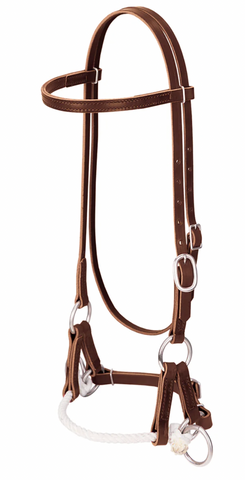 Weaver Deluxe Latigo Leather Side Pull Single Rope 10-0294
