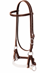 Weaver Deluxe Latigo Leather Side Pull Double Rope 10-0295