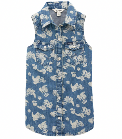 Wrangler Denim Snap Up L/S Shirt Girl's