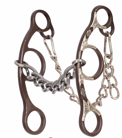 Classic Equine Sherry Cervi Short Shank Gag Barrel Bit with Chain BBITFSSG30SI