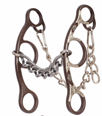 Classic Equine Sherry Cervi Short Shank Gag Barrel Bit with Chain BBITFSSG30SI
