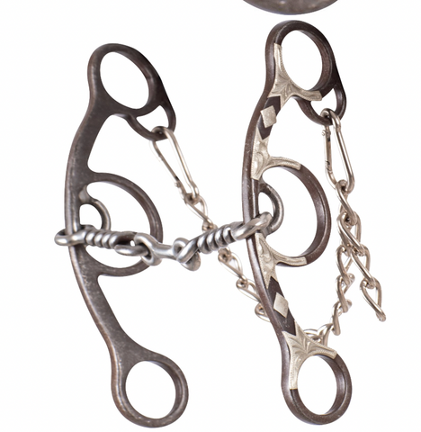 Classic Equine Sherry Cervi Short Shank Gag Barrel Bit with Small Twisted Wire Dogbone BBITFSSG24SS