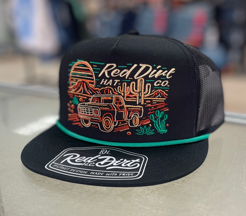 Red Dirt Hat Company Black/Green Ball Cap