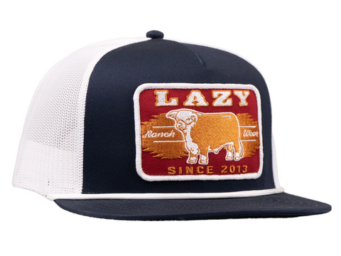 Lazy J Navy/White Wildfire Classic Rope Tucker Ball Cap
