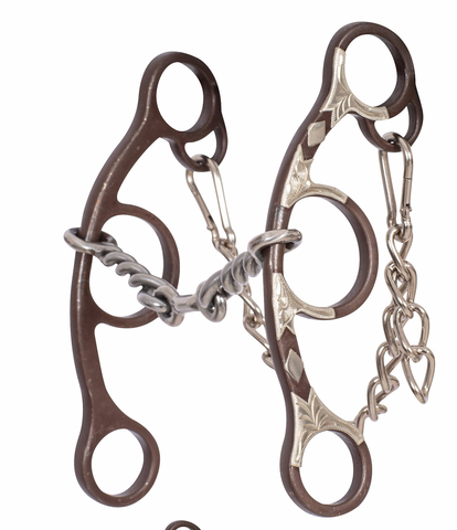 Classic Equine Sherry Cervi Short Shank Gag Barrel Bit with Twisted Wire Dogbone BBITFSS22SS