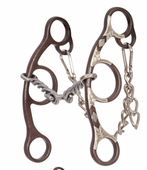 Classic Equine Sherry Cervi Short Shank Gag Barrel Bit with Twisted Wire Dogbone BBITFSS22SS